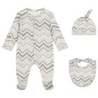 Grey Zig Zag Babygrow Set, 2, hi-res