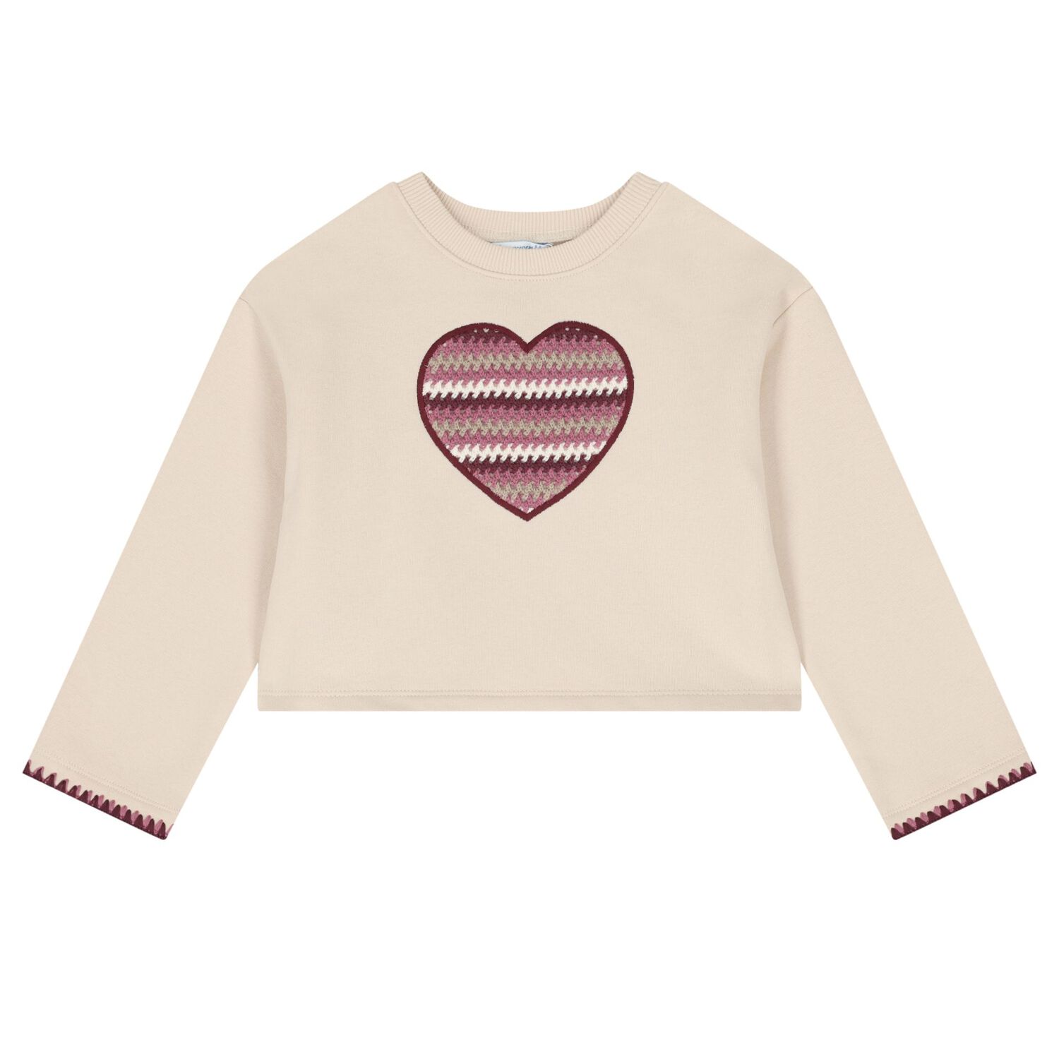 Girls Beige Heart Skirt Set, 1, hi-res
