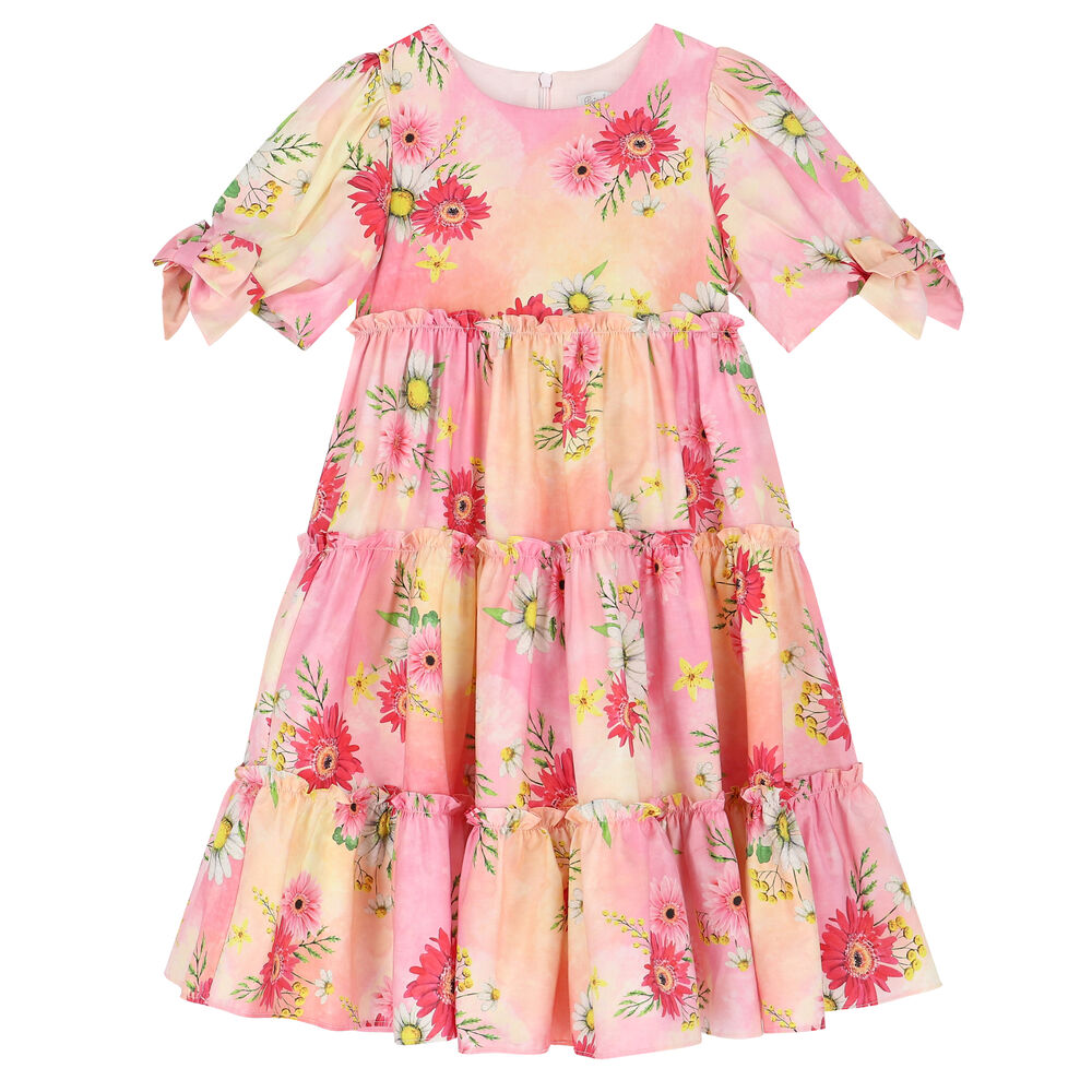 Patachou Girls Pink Floral Dress | Junior Couture
