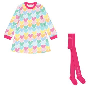 Girls Multi-Coloured Heart Dress Set