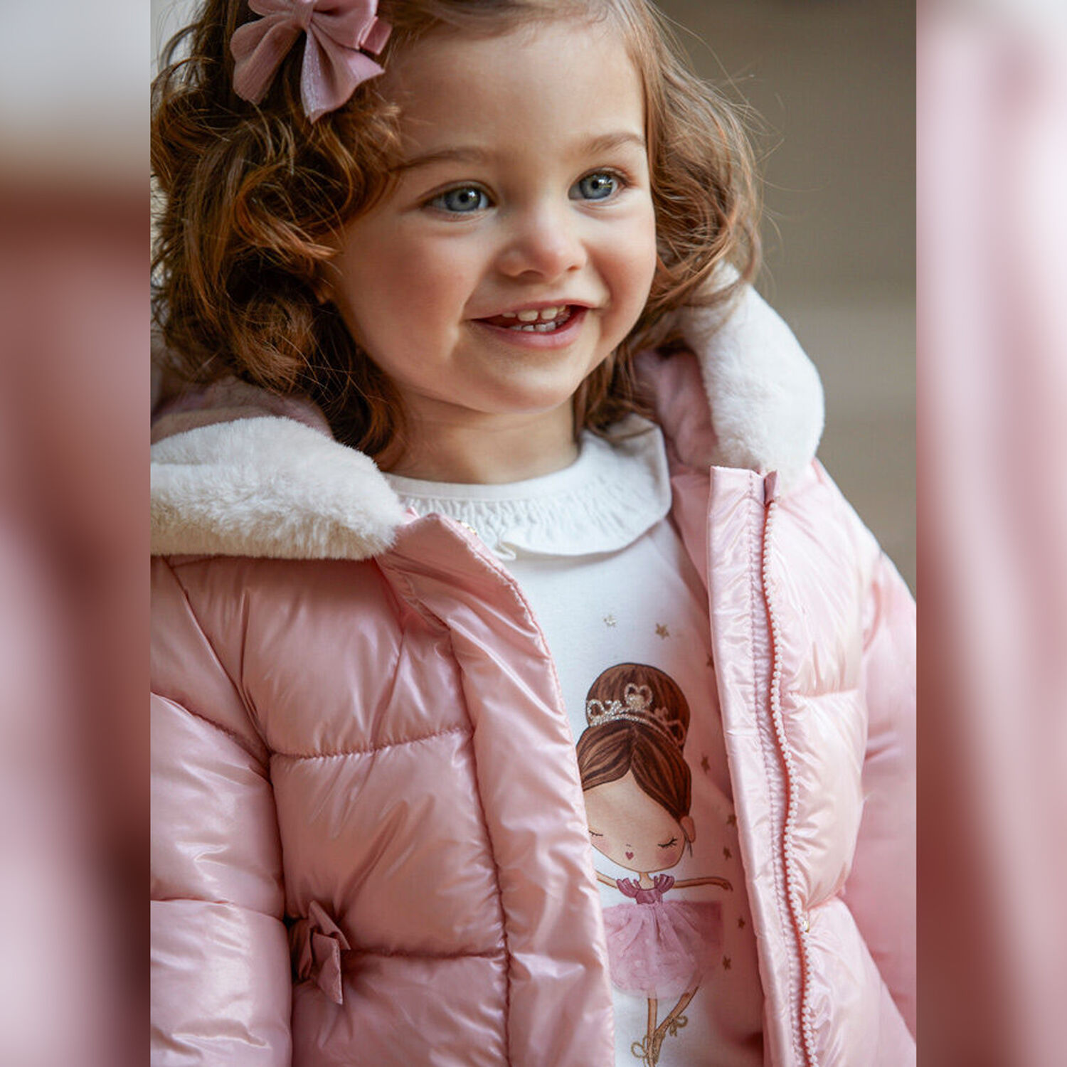 توب بنات بأكمام باللون العاجي , 1, hi-res