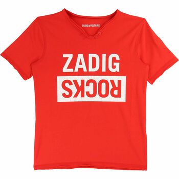 Boys Red Cotton T-Shirt