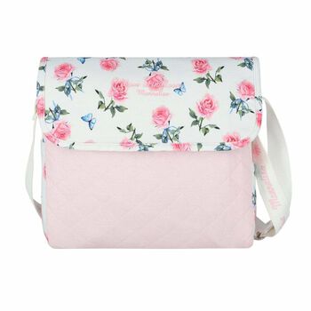 Baby Girls White & Pink Roses Changing Bag