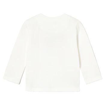 Younger Boys Ivory Animal Long Sleeve Top