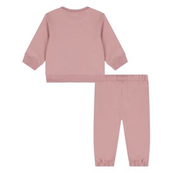 Younger Girls Pink Logo Tracksuit
