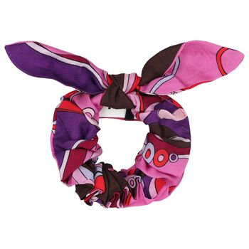 Girls Pink & Purple Orchidee Print Scrunchie