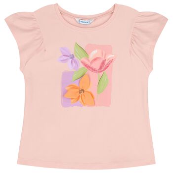 Girls Pink Flower T-Shirt