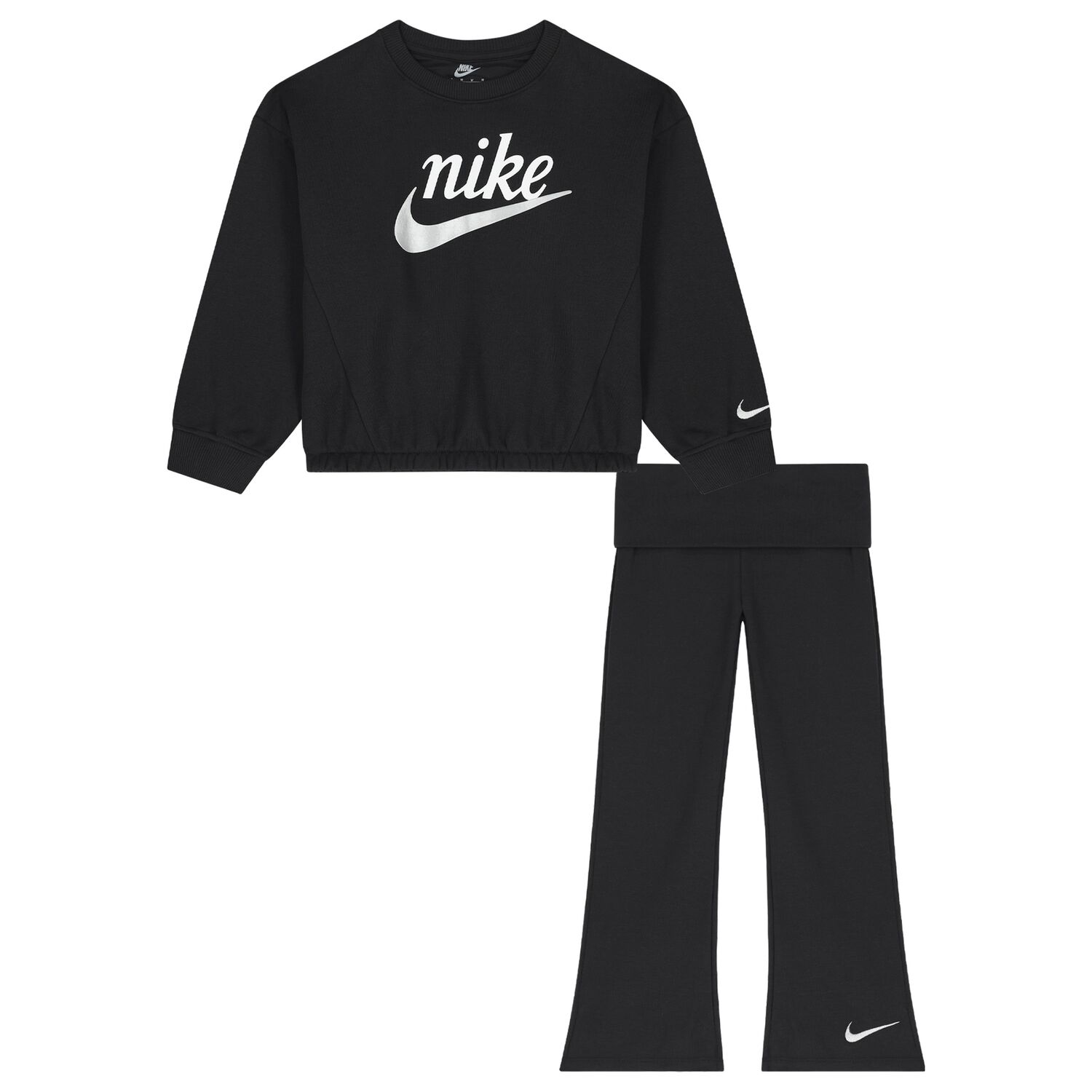 Girls Black Logo Leggings Set, 1, hi-res