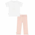 Baby Girls White & Pink T-Shirt Set , 2, hi-res