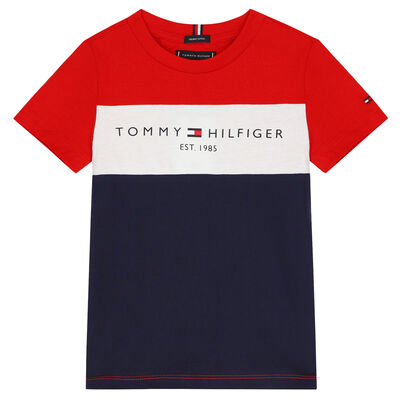 Boys Red, White & Navy Logo T-Shirt