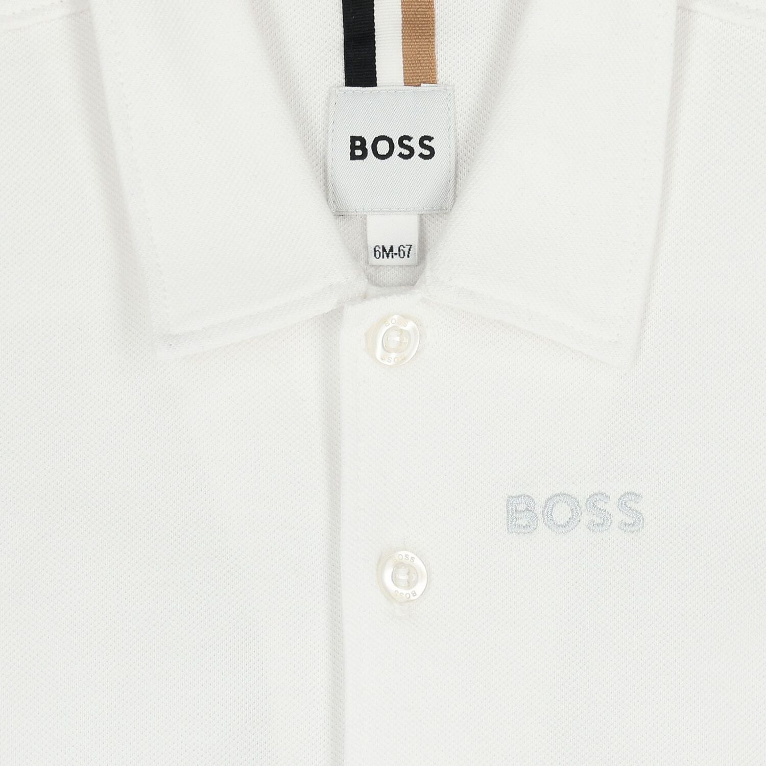 Younger Boys White Logo Shirt, 1, hi-res