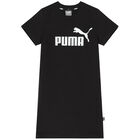 Girls Black Logo T-Shirt Dress, 1, hi-res