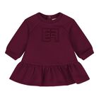 Baby Girls Burgundy Logo Dress, 1, hi-res