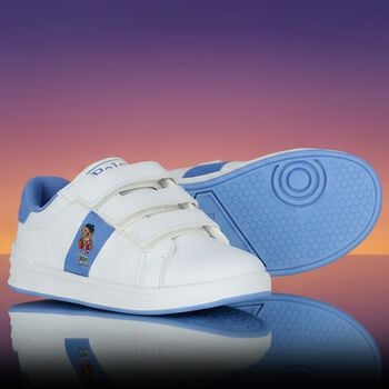 Girls White & Blue Trainers