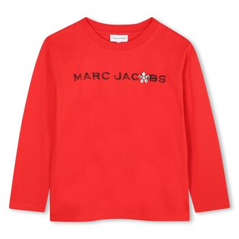 Girls Red Logo Long Sleeve Top