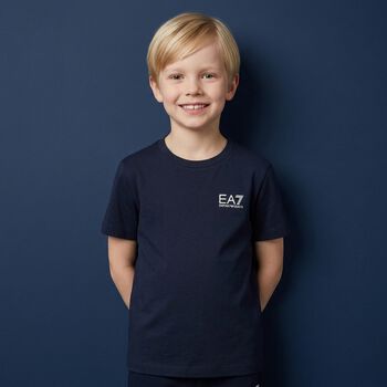 Boys Navy Blue Logo T-Shirt