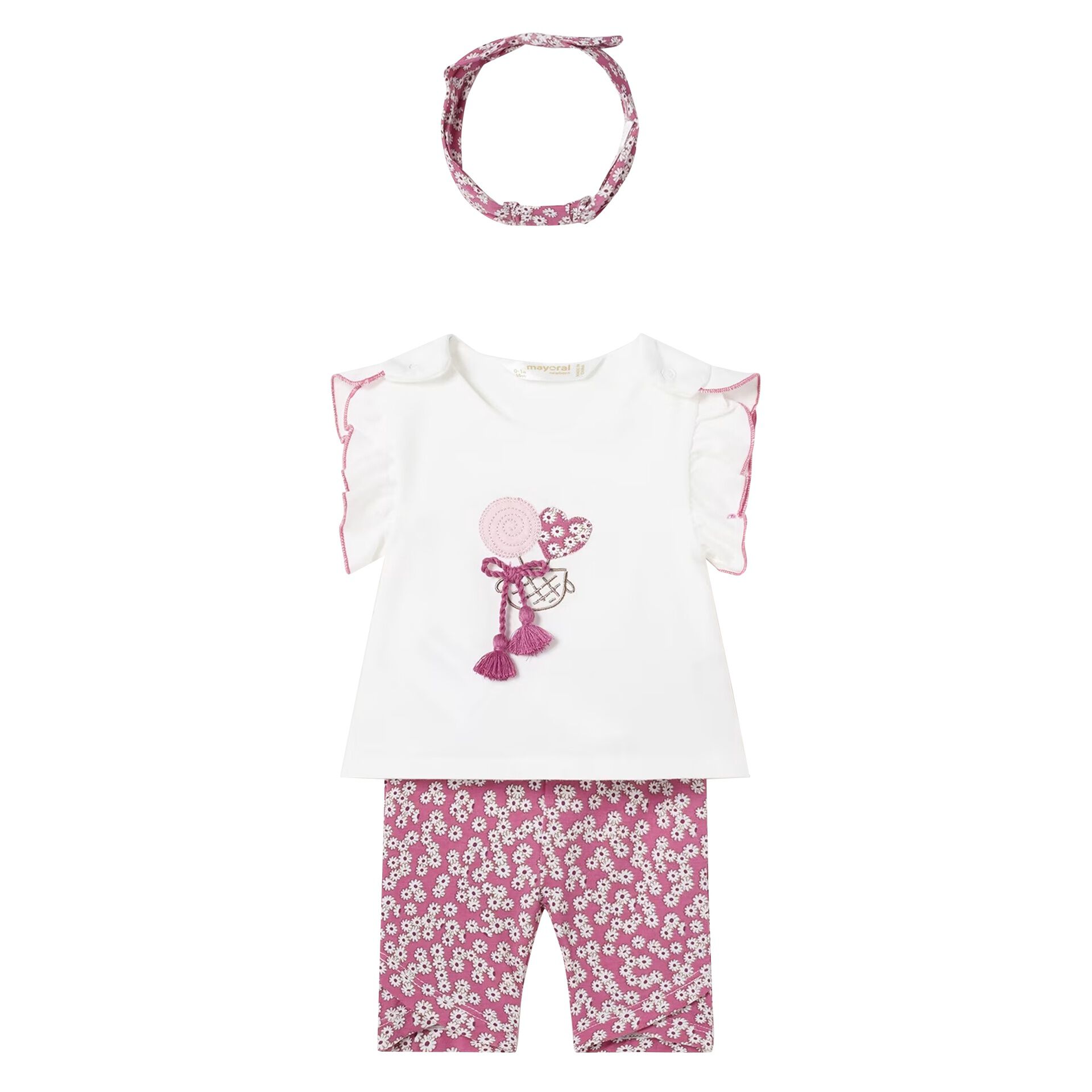 Mayoral Baby Girls White Pink Leggings Set Junior Couture Bahrain