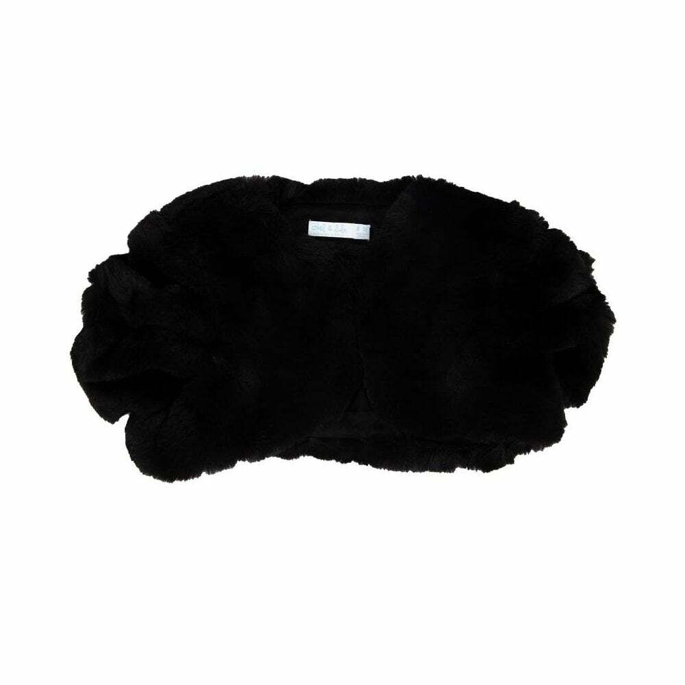 Abel \u0026 Lula Girls Black Faux Fur Bolero 
