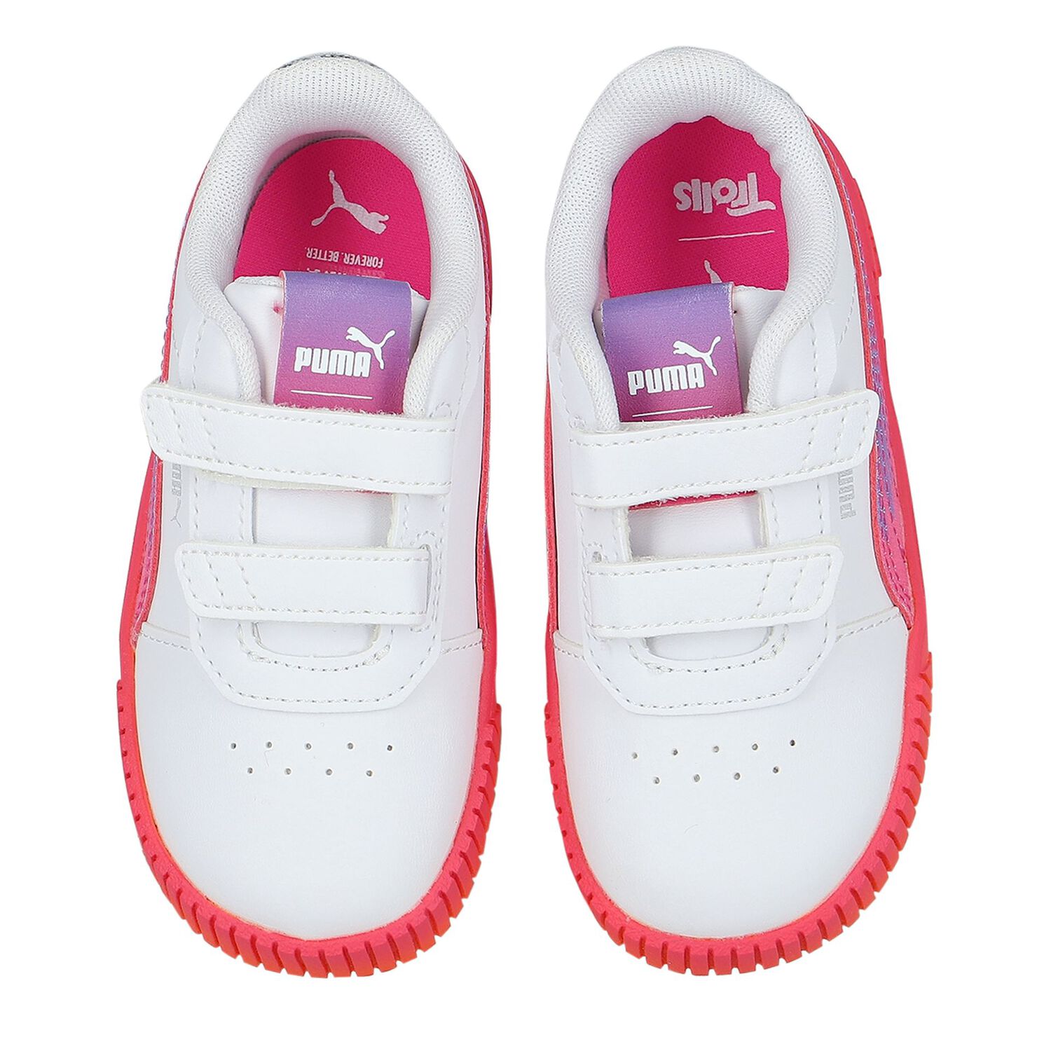 Younger Girls White Carina Trolls Trainers, 1, hi-res image number null