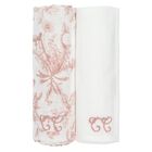 Baby Girls Pink & White Toile De Jouy Muslin Swaddles ( 2-Pack ), 3, hi-res