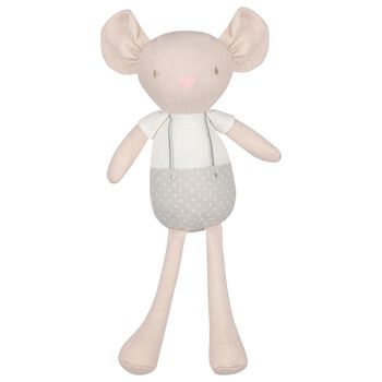 Beige, White & Pink Mouse Toy