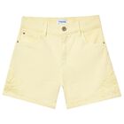 Girls Yellow Flower Shorts, 1, hi-res