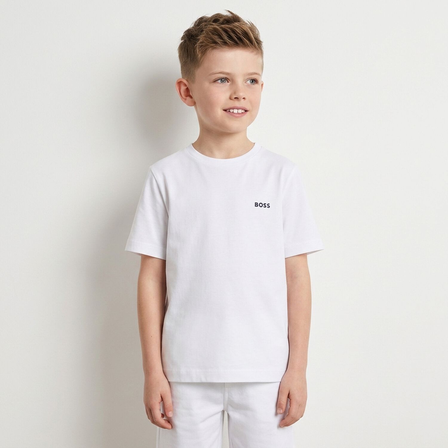 Boys White Logo T-Shirts (2 Pack), 1, hi-res