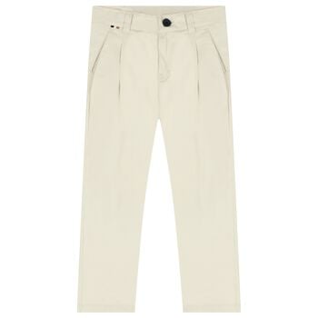 Boys Mini Me Beige Trousers