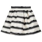 Girls Ivory & Black Striped Skirt, 1, hi-res