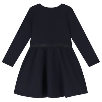 Girls Navy Blue Logo Dress