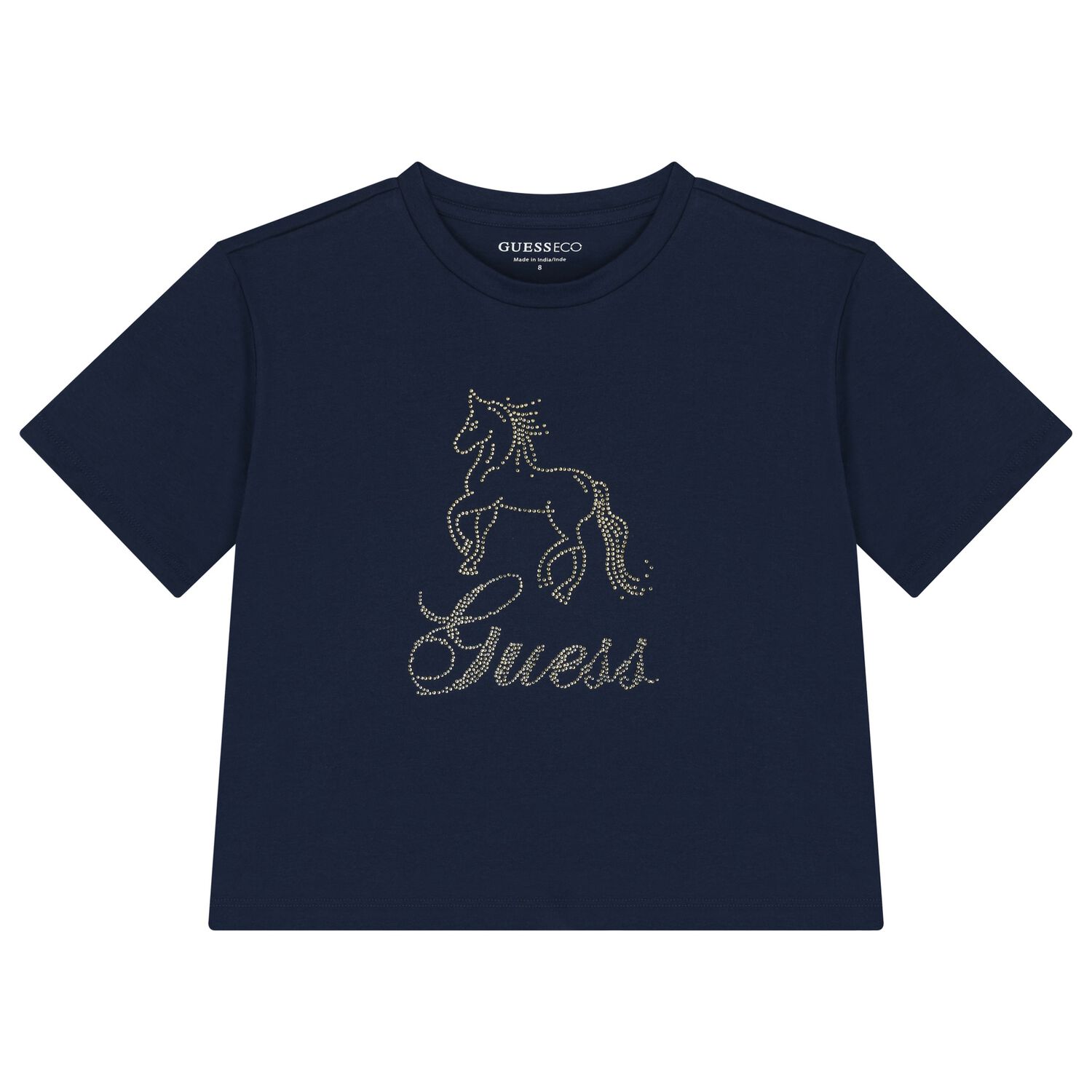 Girls Navy Blue Logo T-Shirt, 3, hi-res