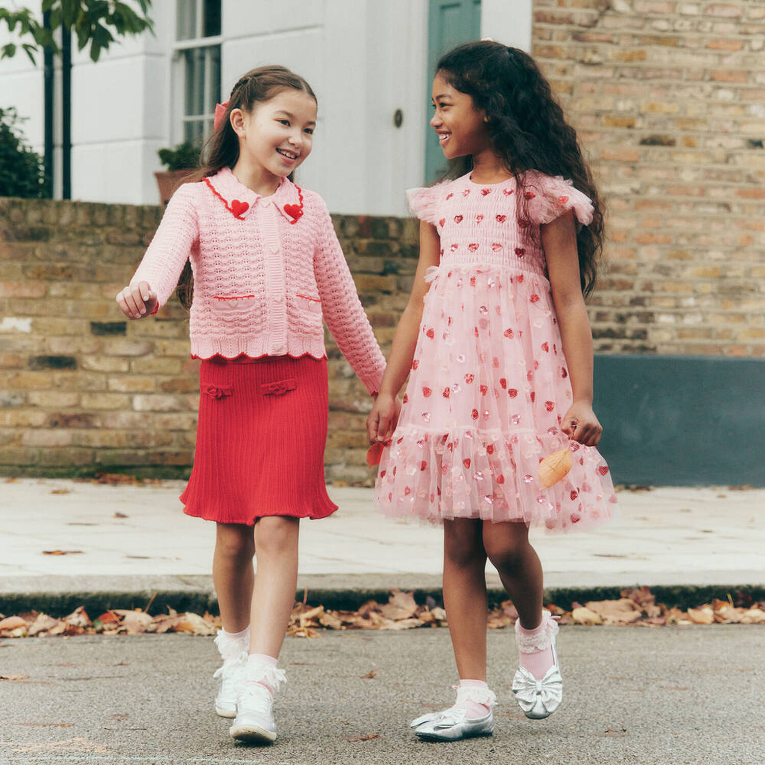 Girls Pink Heart Sequin Dress, 1, hi-res image number null