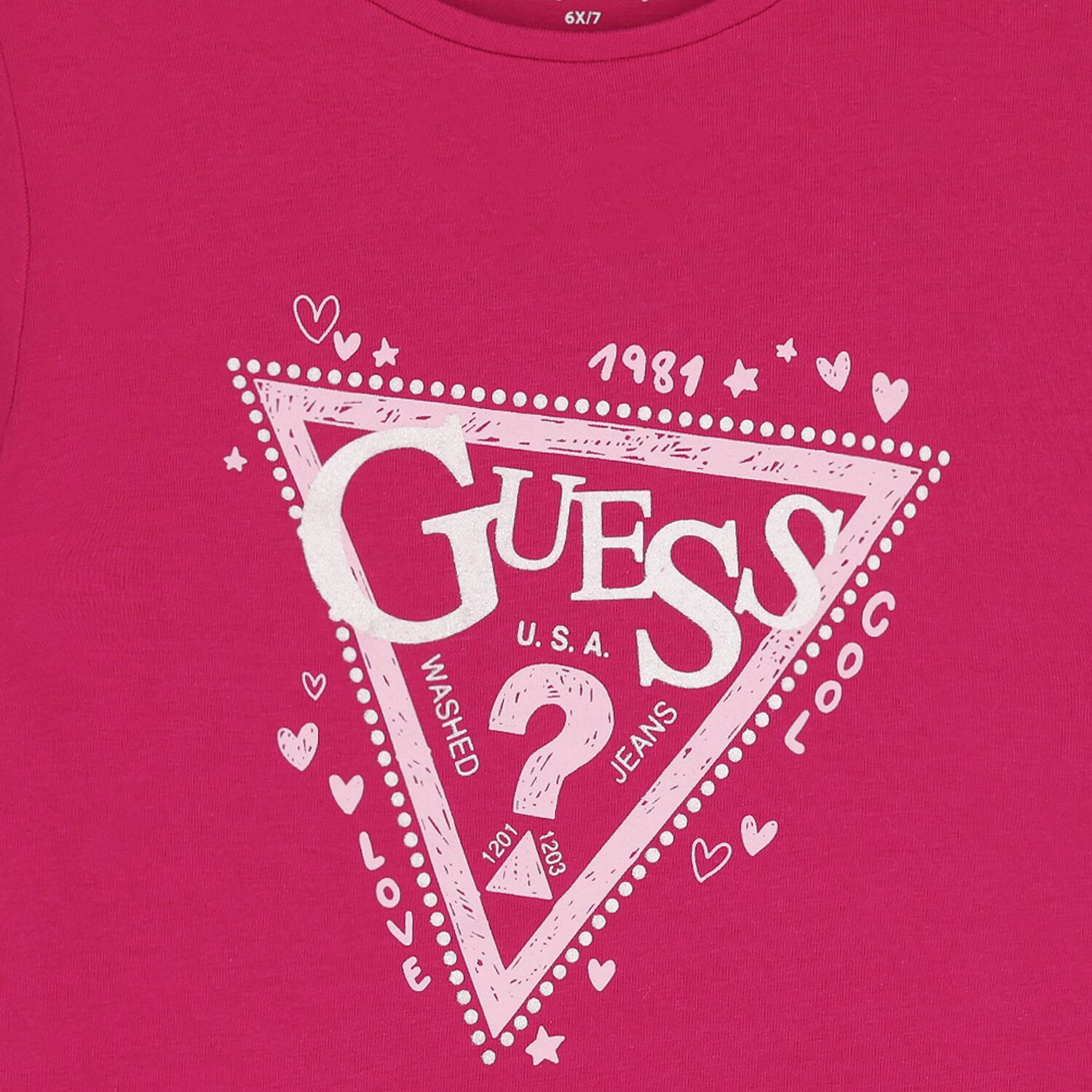 Girls Pink Glittery Logo T-Shirt, 3, hi-res