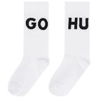 Boys Black & White Logo Socks (2 Pack), 1, hi-res