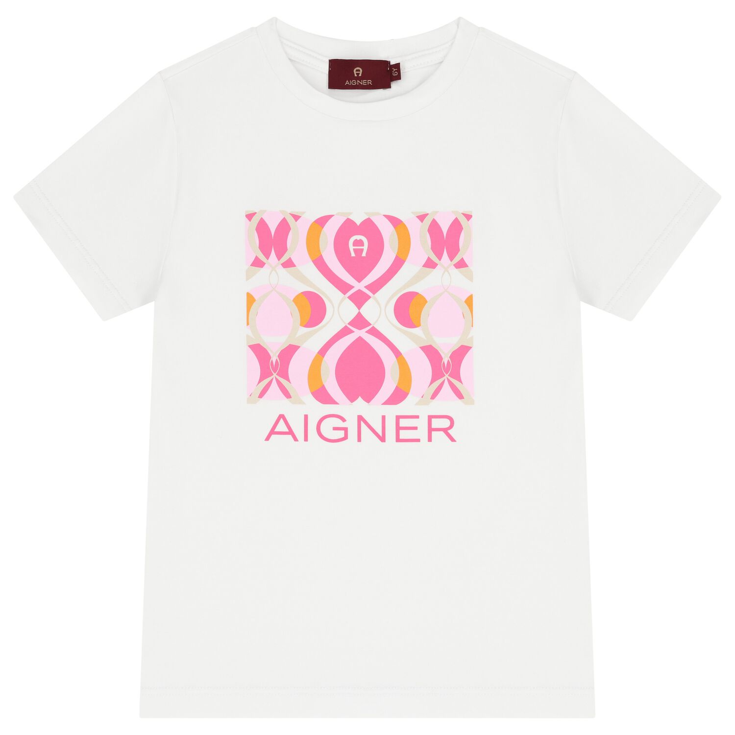 Girls White & Pink Logo T-Shirt, 1, hi-res
