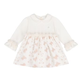 Baby Girls Ivory Teddy Bear Dress