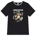 Boys Black Teddy Bear T-Shirt, 2, hi-res