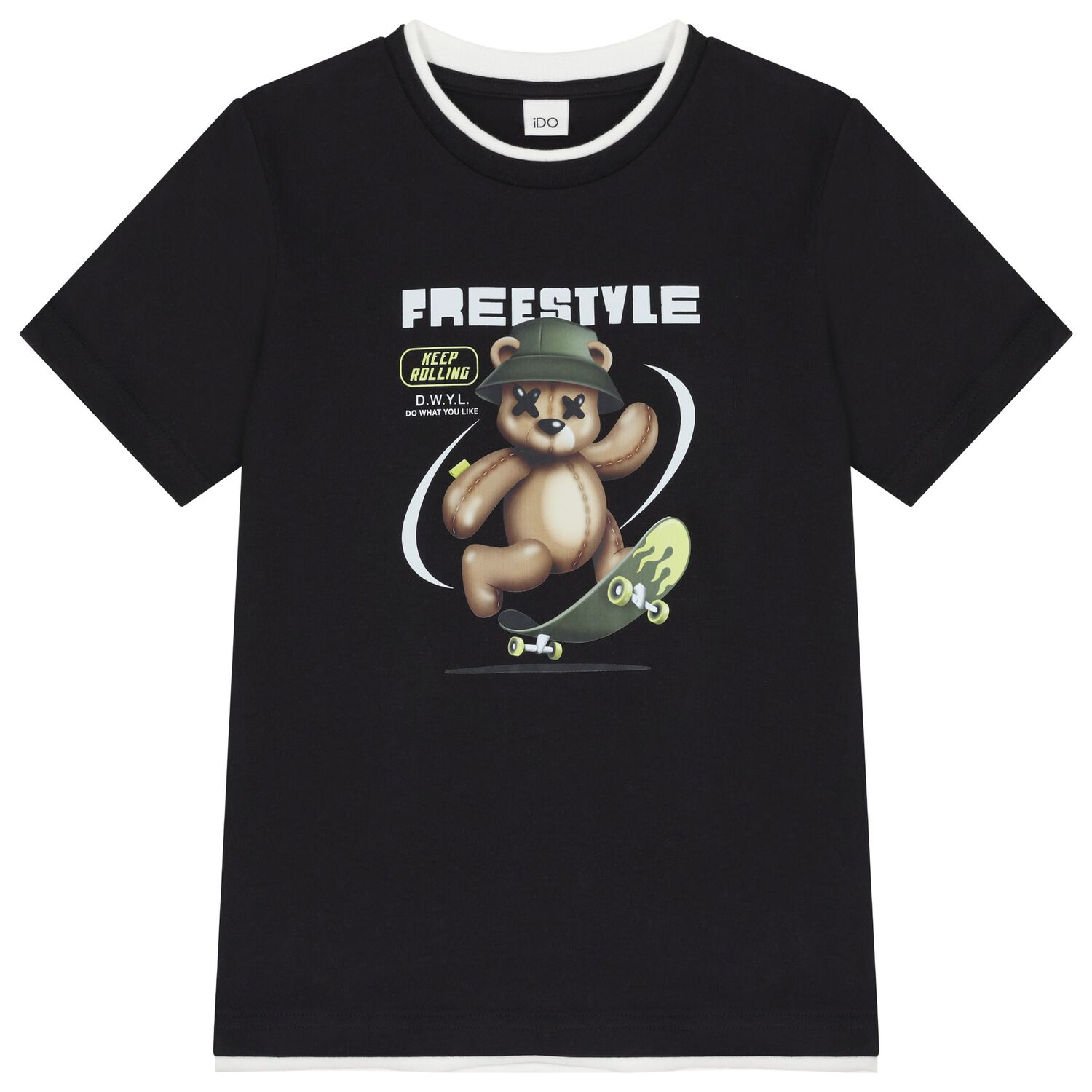 Boys Black Teddy Bear T-Shirt, 2, hi-res image number null