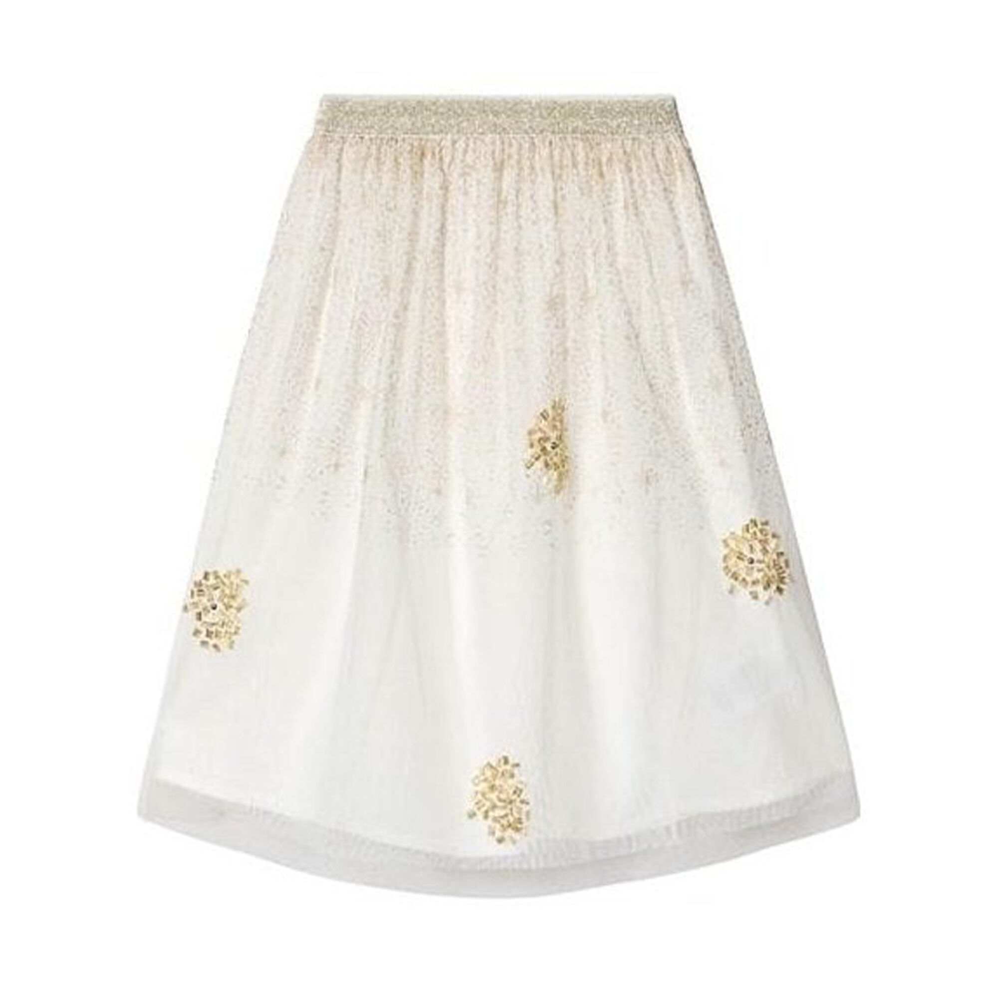 White and gold tulle skirt sales