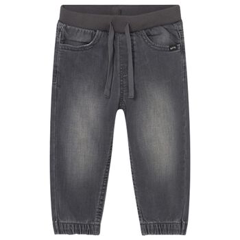Younger Boys Grey Denim Joggers