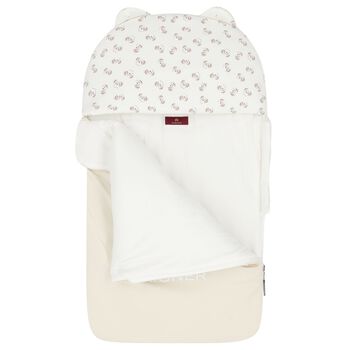 Beige & Ivory Teddy Bear Logo Baby Nest
