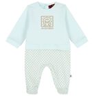 Baby Boys Blue Logo Babygrow Set, 1, hi-res