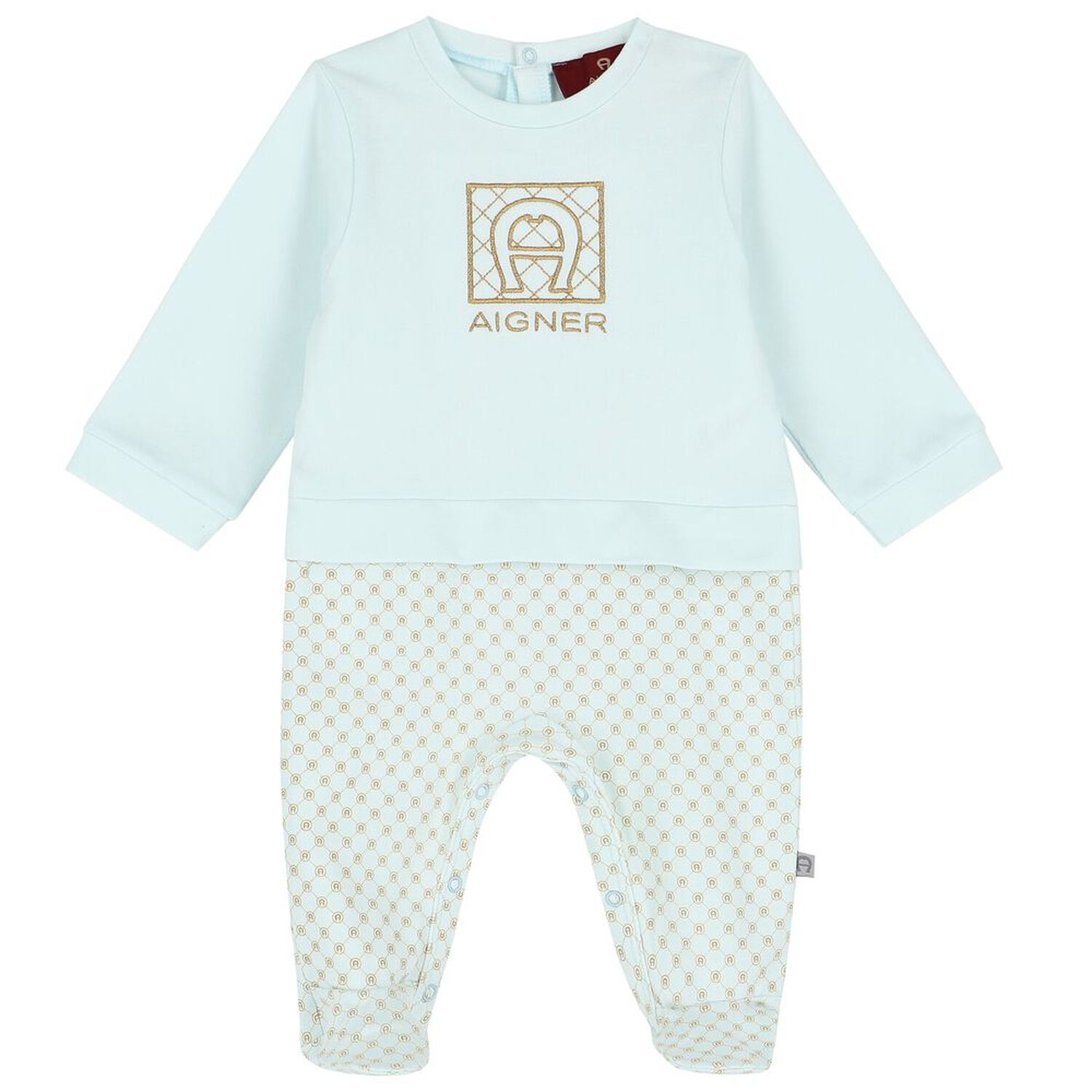 Baby Boys Blue Logo Babygrow Set, 1, hi-res