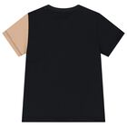 طقم شورت خريطة جغرافية للأولاد باللونين الأسود والبيج, 1, hi-res