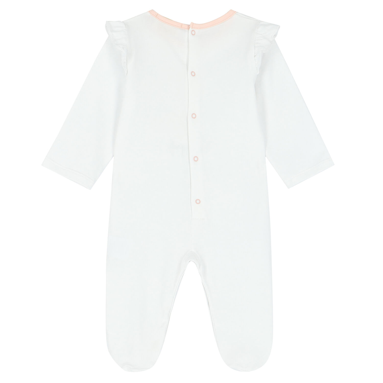 Baby Girls White Logo Babygrow, 1, hi-res