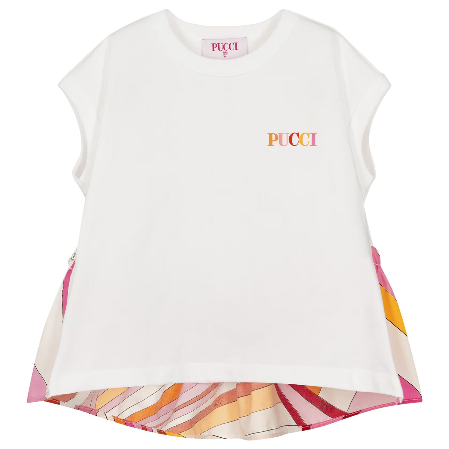 Girls White Logo Iride T-Shirt, 1, hi-res