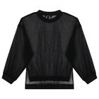 Girls Black & White Logo Top, 1, hi-res