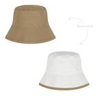 Baby Boys Beige & White Reversible Logo Hat , 2, hi-res
