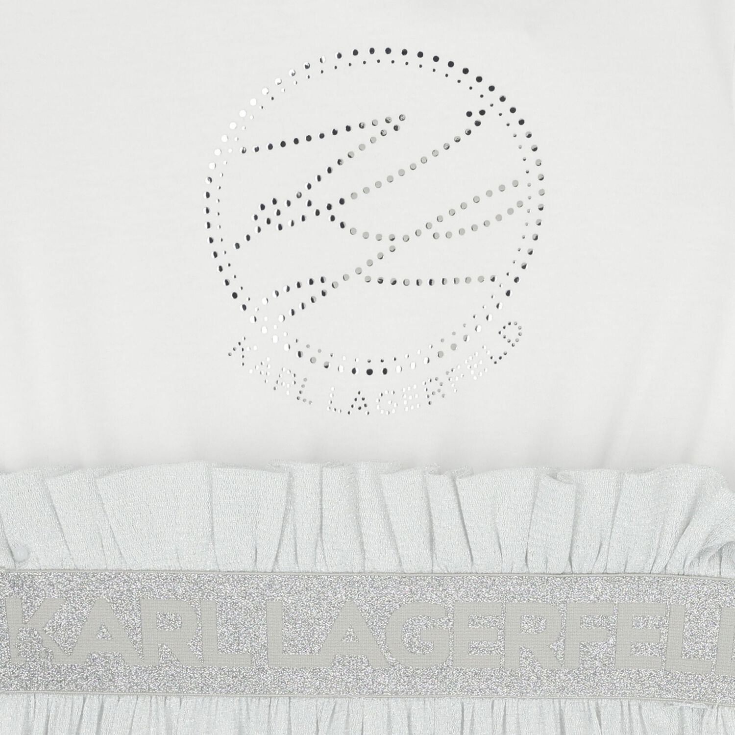 Girls White & Silver Tulle Dress, 1, hi-res