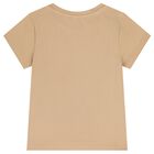 Girls Beige Logo T-Shirt, 3, hi-res